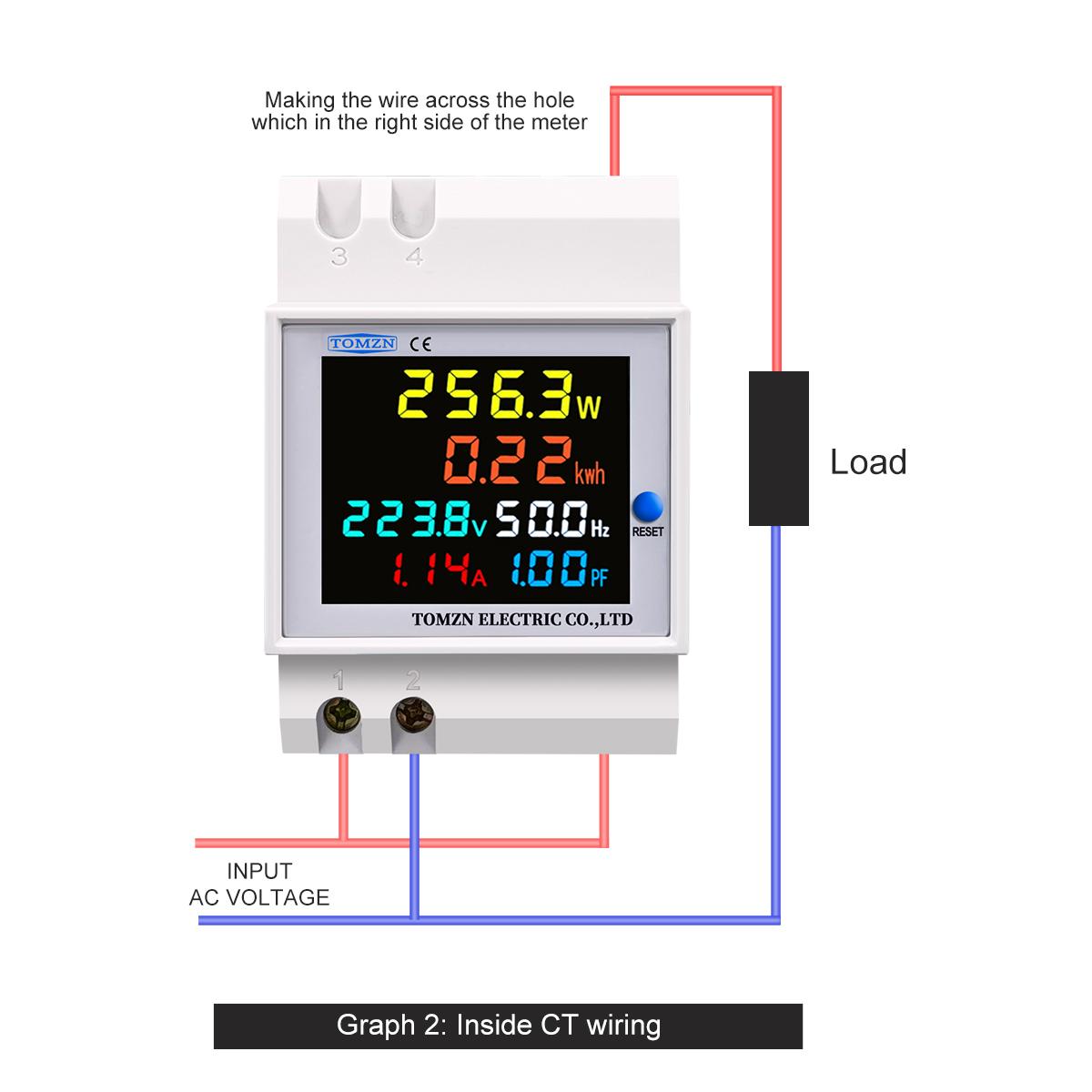 

TOMZN 6IN1 din rail AC monitor 110V 220V 100A Voltage Current Power Factor Active KWH Electric energy Frequency meter VOLT AMP AC 250-450V 100A