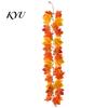 Thanksgiving Home Decor Artificial Fall Maple Leaf Garland, Autumn Foliage Hanging Vine, Harvest Party Decorations Reusable for Fireplace Staircase