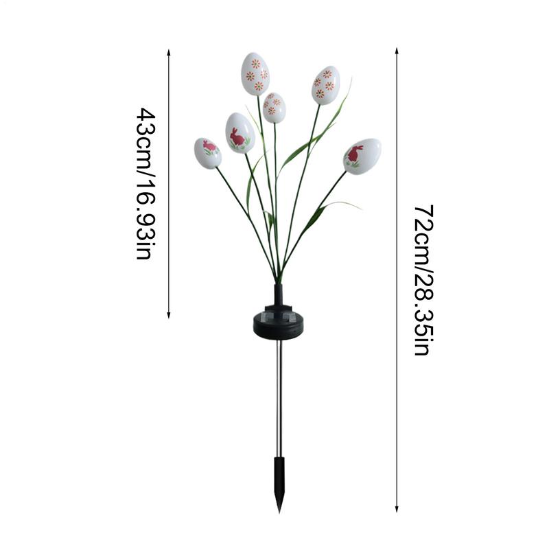 Solar Easter Egg Stake Lights Pathway LED Lighted Solar Stake Solar Easter Decorations Outdoor Easter Egg Lights for Terrace