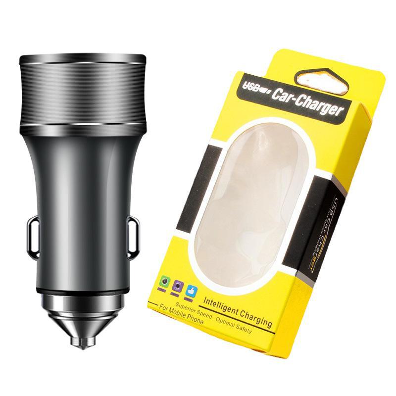 36W Dual USB Type-C Fast Car Charger with Metal QC3.0
