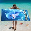 Custom Cute Dolphin Beach Towel Name Text Microfiber Bath Towel Soft Quick Dry Swimming Pool Blanket All Season Use
