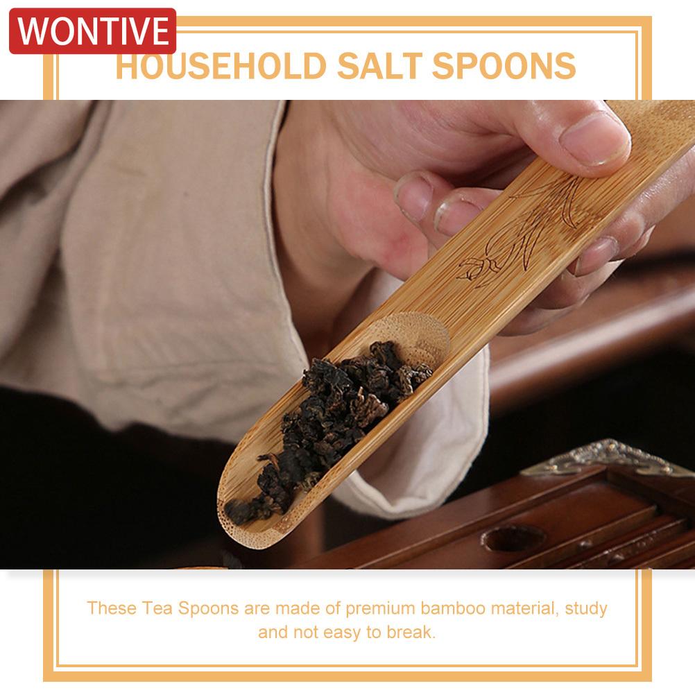 1/3/5/10Pcs Bamboo Spoon Set Smooth Edge Multi Function Kitchen Salt Scoop Multi-Function Tea Scoops Household Accessories