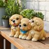 Three Pups Flower Pot Creative Design Cute Dog Planter Micro Landscape Decoration Puppy Trio Plant
