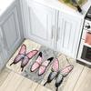 2D Pink Butterfly Stone Texture Doormat  Vintage Marble Slab Butterfly Art Print Decorative Farmhouse Kitchen Indoor Floor Mat