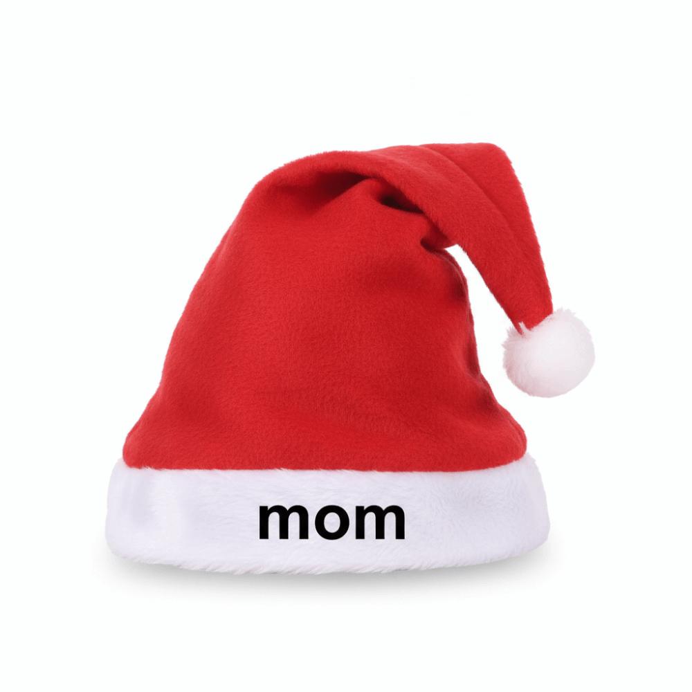 Fluffy Family Matching Santa Hat DAD MOM MINI Embroidered Plush Santa Cap Home Decor