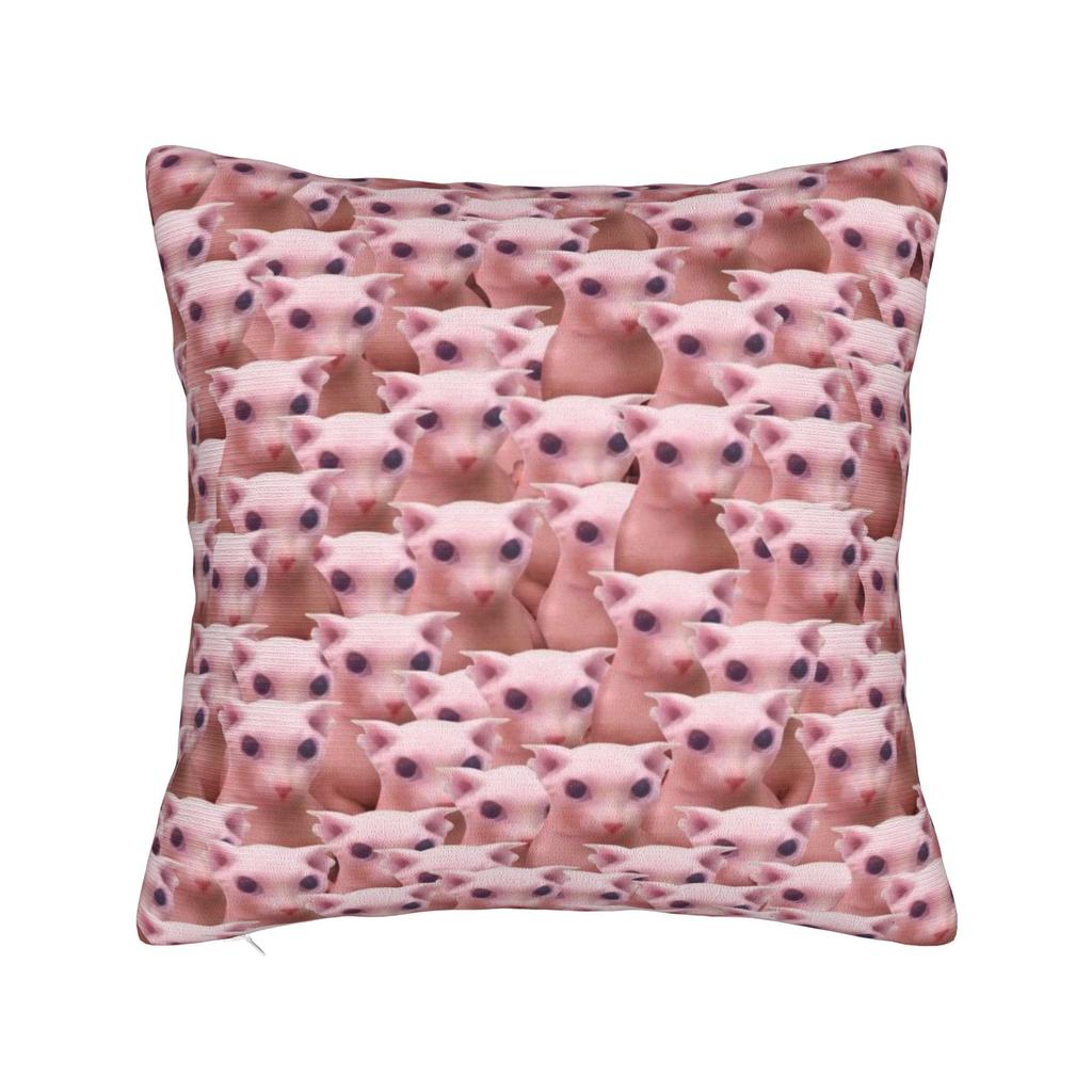 Home Decor Meowl Cat Owl Meme Pillowcase Accessories Pillow Cover Square Multi-Size