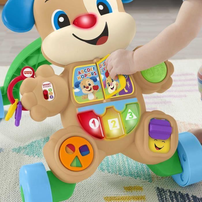 Jouet à pousser - Fisher-Price - Cagnolino Primi Passi - Multicolore - 4 roues - Sonore et lumineux