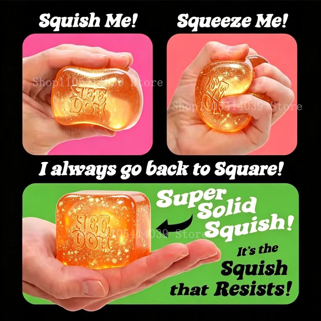 Schylling NeeDoh Araignée Citrouille Cube Orange Halloween Jouet Squishy Doux Extensible Sensoriel Fidget ADHD Jouet Anti-Anxiété