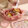 1000/1350ml Portable Cartoon Bento Box with Soup Bowl  Lunch Box Buckle Design Sealed Leak-proof Picnic Food Storage Container