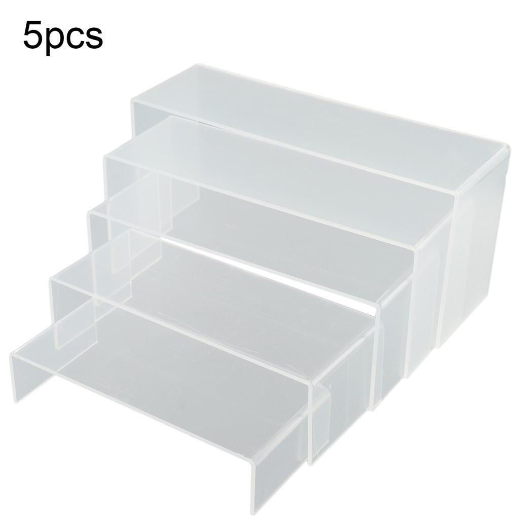 5pcs Clear Acrylic Retail Display Stands Plinth 18cm-26cm 4mm