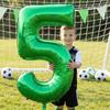 32 Inch Green Number Foil Balloons 0-9 Jungle Safari Theme Soccer Party Decor Kid Boy 1st Birthday Dinosaur Baby Shower Supplies