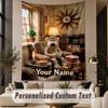 Custom Text Printed Tapestry Wallace & Gromit Pattern Large Wall Hanging Indoor Room Decor