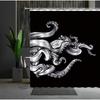 Funny Sea Monster Octopus Shower Curtain Marine Organism Tentacle Black And White Style Bath Curtains Bathroom Decor Fabric Hook