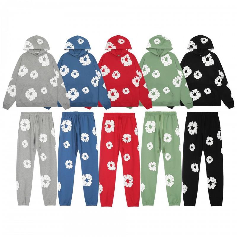 Set Felpa con Cappuccio Casual da Uomo Donna Misto Cotone Tuta Leggera Outfit Streetwear