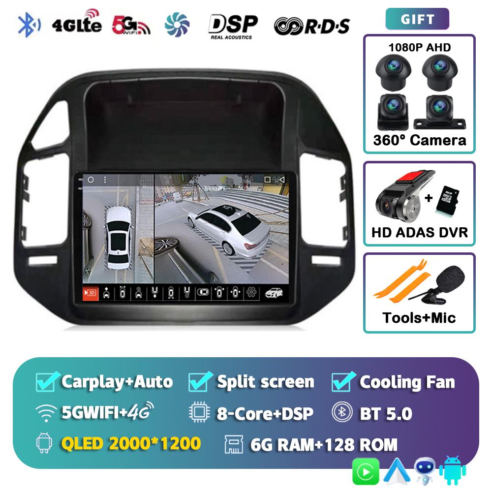 Android 14 Carplay Auto Car Radio For Mitsubishi Pajero 3 V70 V60 1999-2006 Multimedia Video Player Navigation GPS Stereo 2din