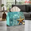 1pc Starfish Beach Tissue Box Holder - Reusable Suitable for Napkin Dispenser with Starfish & Beach Pattern, Compact Decorative Storage for Kitchen, B