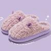 Fashion Cute Platform Plush Slippers for Women Couple Anti Slip Warm Fluffy Home Slides Woman Winter Soft Sole Cotton Indoor Shoes 45