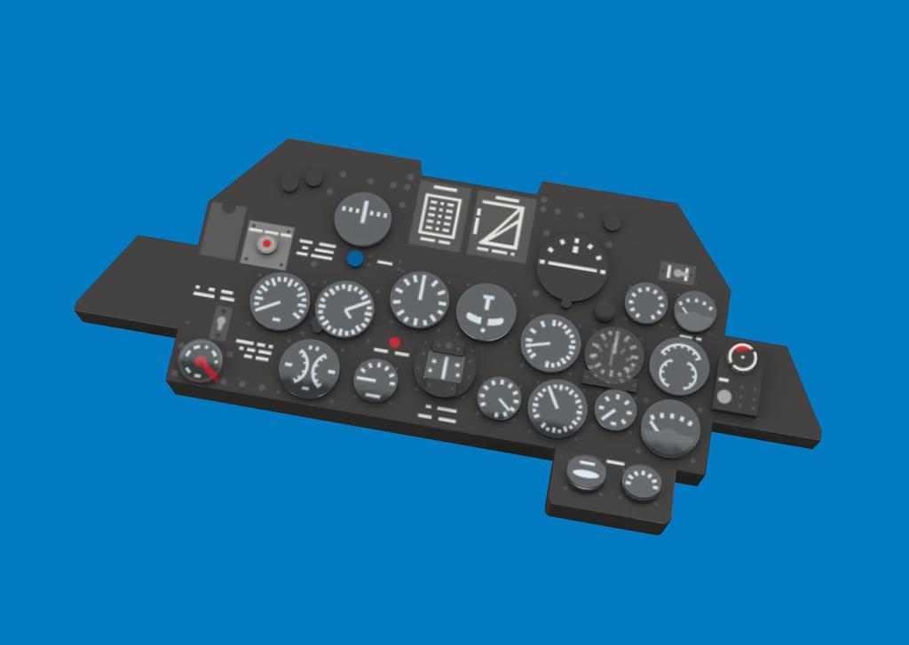 Eduard 1/72 Scale Look P-47D Bubble Top Instrument Panel (for Tamiya) Plastic Model Kit Parts EDU674025 (Airplane)