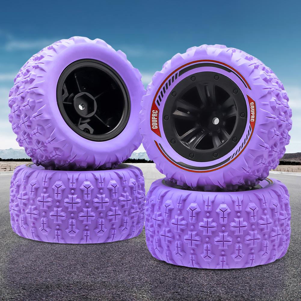 4Pcs 12mm Hex Wheels Tires Swamp Claw Mud Terrain Tires Accessories RC Tires Wheels for 1/14 1/16 RC Car Crawler Buggy Truck