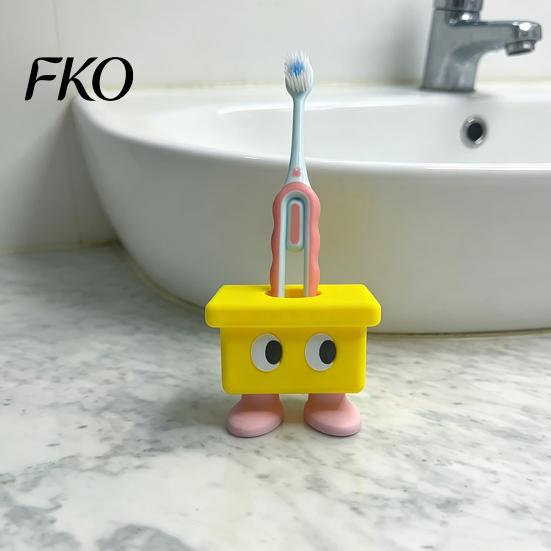 3D Printed Toothbrush Holder Cartoon Stool Holder, Waterproof Moisture-Proof Cute Durable Bathroom Compact Storage Organizer for