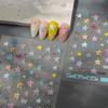 Trendy Translucent Star Plaid Nail and Device Decor Stickers
