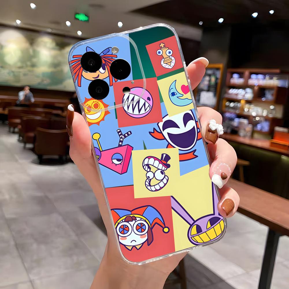 Úžasný D-Digital C-Circus Obal na telefon Pro IPhone 17 Air 16 E 15 14 13 12 Mini 11 Pro Max Průhledný kryt proti pádu