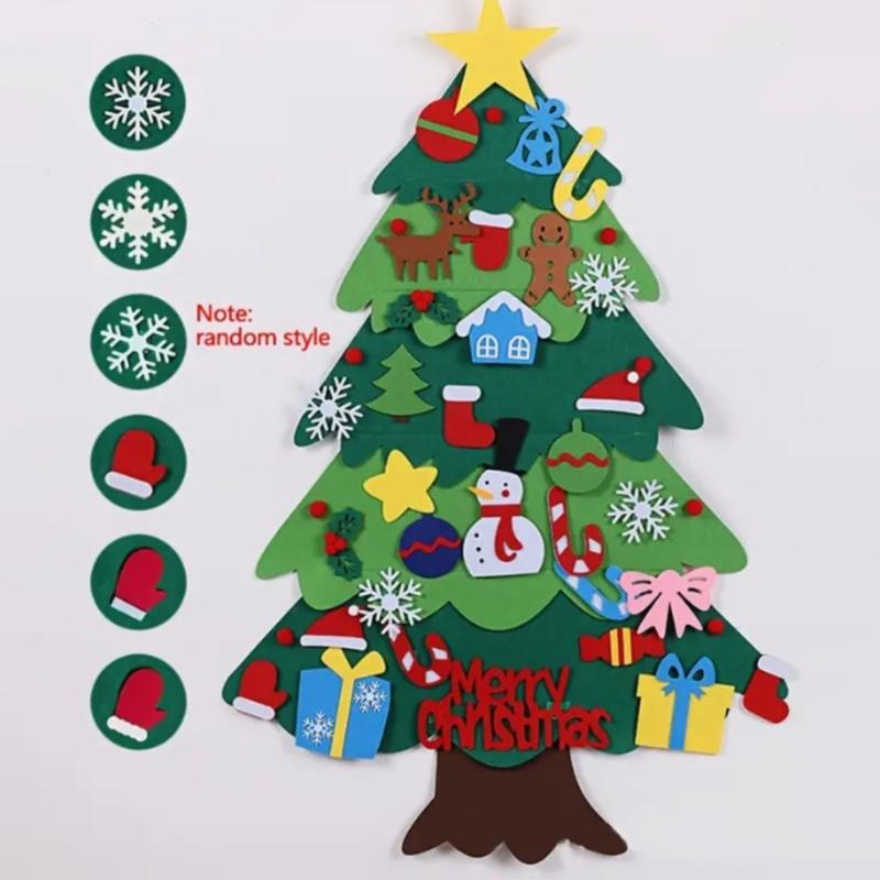 Childrens Educational Felt Christmas Tree for Kids and Toddlers Wall Decoration For Home Classroom Party