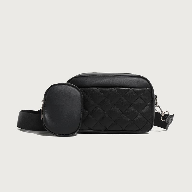 Thirteen Lines Bag Women's New Temperament Niche Soft Leather Rhombus Small Shoulder Crossbody Camera Bag