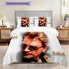 Ikonischer Stil Johnny Hallyday Dreiteiler (1 Bettbezug + 2 Kissenbezüge, ohne Füllung) 2D Flachbettwäsche-Set Weich und bequem