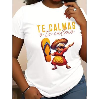 Cartoon Damen Kurzarm O-Ausschnitt T-Shirt Damenmode Lockere Kleidung 3D-Druck Feiertags-T-Shirts Oberteile