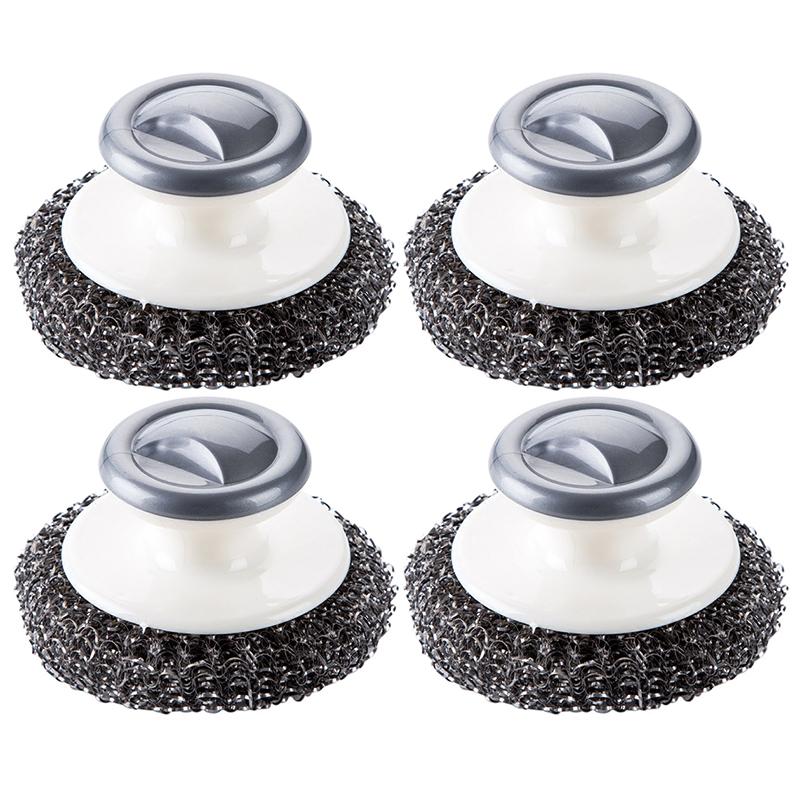 

Щетка из нержавеющей стали, мочалка для мытья посуды, мочалка из стальной шерсти для кухонь, ванных комнат и кухонь, кастрюль, раковин 4pcs