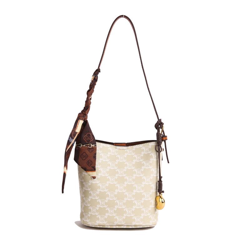 2025 Retro Print Large Capacity Crossbody Bucket Handbag