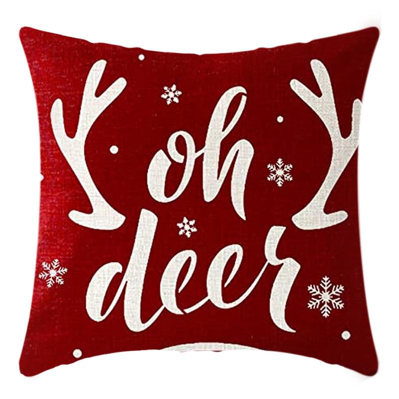 New Christmas Pillowcase Letter Linen Print Home Sofa Pillowcase Bedside Pillowcase