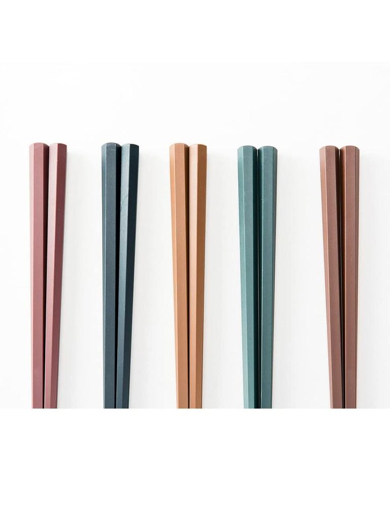 Asahi Koyo Hexagonal Commercial 5 Easy to Dishwasher and Dryer Made in Pack of 5 Chopsticks, Heat-Resistant, Grade, Colors, Approx. 22.8cm, Non-Slip,