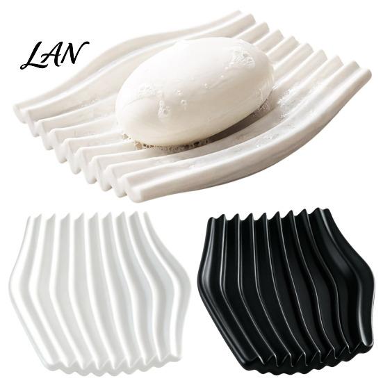Modern Soap Dish 3D Printed Dish, Minimalist Wave Design Bathroom Holder, Drainage Tray Shower for Bathroom, Kitchen Sink, Vanity Countertop