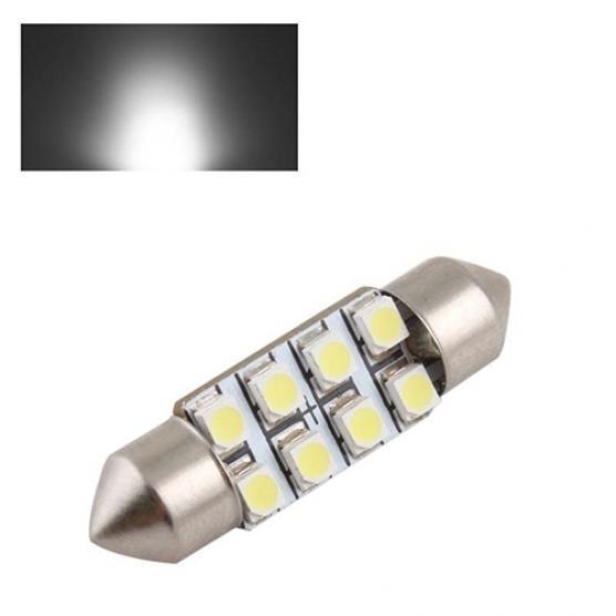2 szt. 36mm samochodowa żarówka do wnętrza samochodu 8LED SMD czysta biała żarówka kopułkowa Festoon