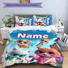 3pcs Super Kitties Adventures1 Cover Set - Personalized Name, HD Printed Bedding with 1 Cover and 2 Pillowcases - Perfect for Home Decor, Easy C