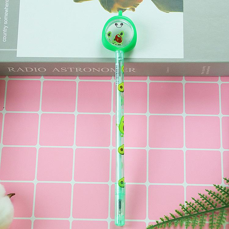 

1 шт. Канцелярские принадлежности Kawaii гелевая ручка школьные и офисные принадлежности креативные фрукты блестки отдых милая гелевая ручка Ink Color:Black