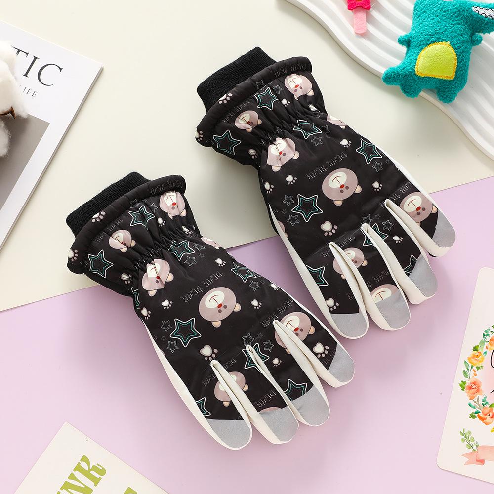 Windproof Children's Winter Ski & Cycling Gloves - Water-Repellent, Fleece-Lined, Cold-Resistant for Boys & Girls