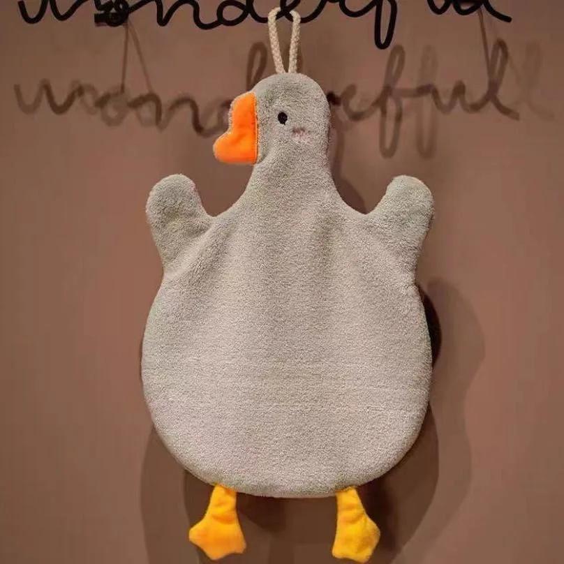 1PC Cartoon Goose Hand Towel Kitchen Bathroom Hand Towel Hanging Type with Super Water Absorption Quick Drying It Is Hard