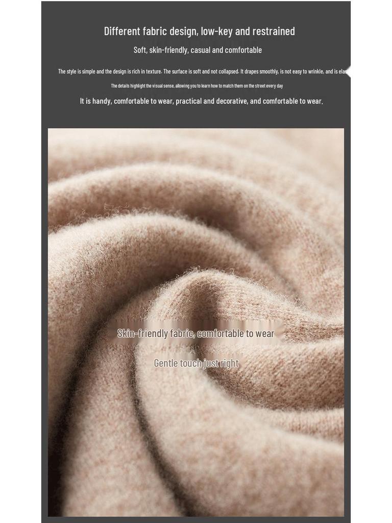 Spring & Autumn Men's Pure Wool Plus Size Knit Sweater - Versatile, Trendy, Lightweight.