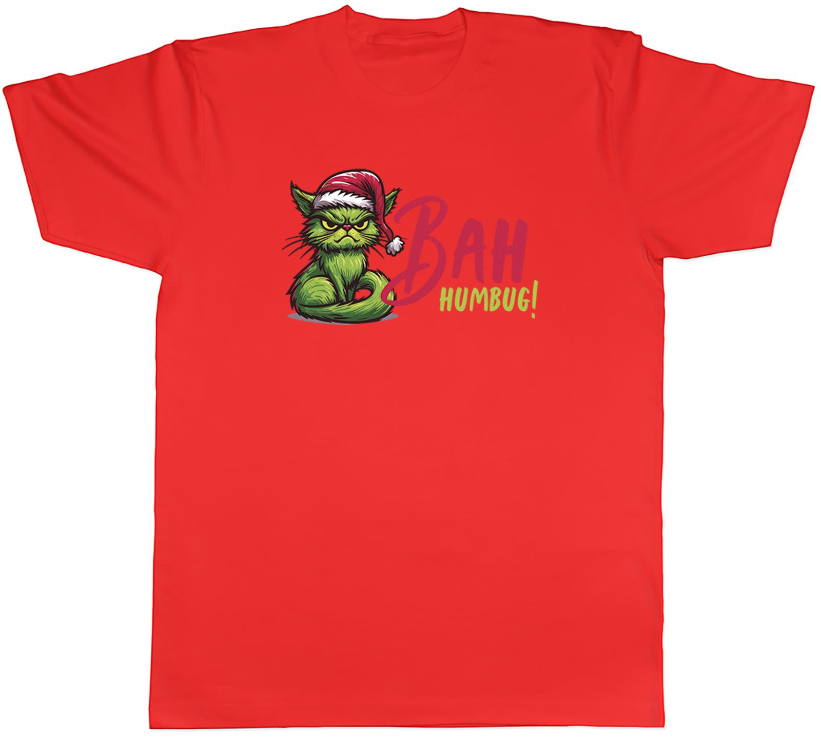 Bah Humbug Unisexs TShirt Funny Christmas Xmas Cat Tee Gift S