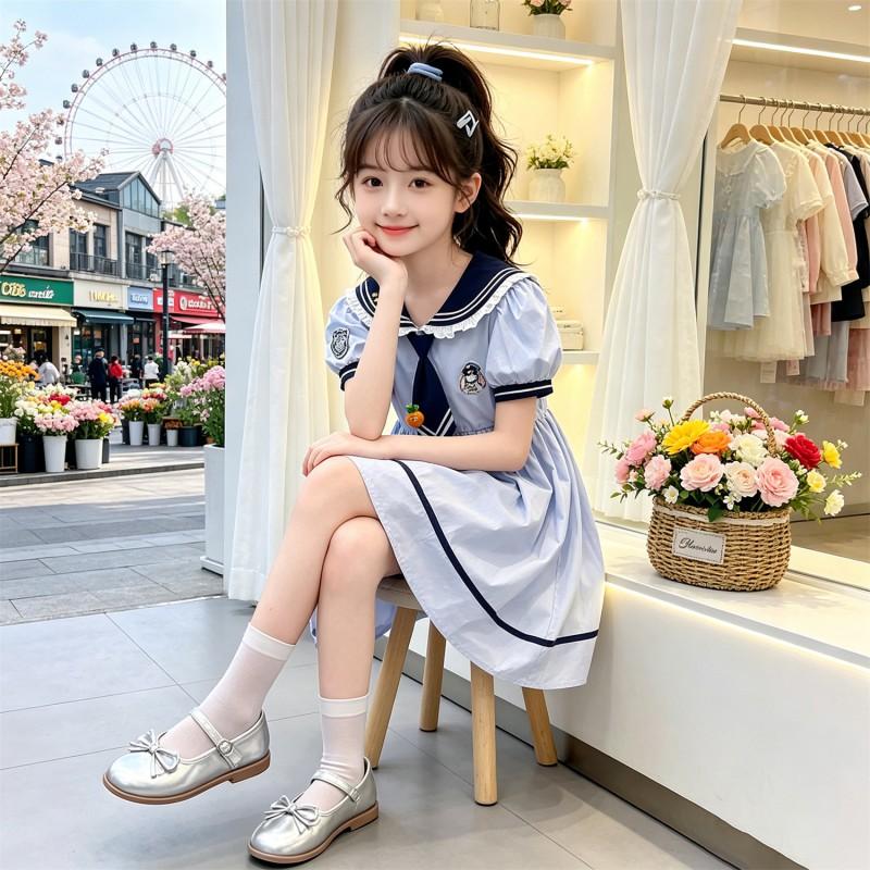 Girls Short Sleeve Dress Princess Style JoomGirls Over 4 Y.o. DressesGirls Cartoon