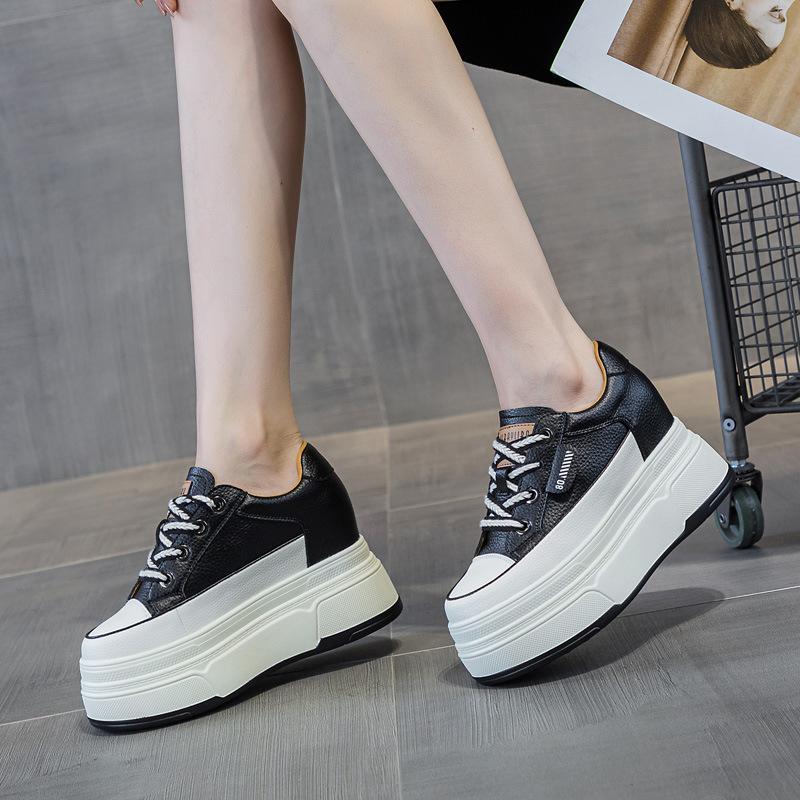 Fashion Women's Off White Shoes New Inner Height Women Shoes Anti Slip Wear-resistant Breathable Platform Sneakers Zapatillas De Mujer