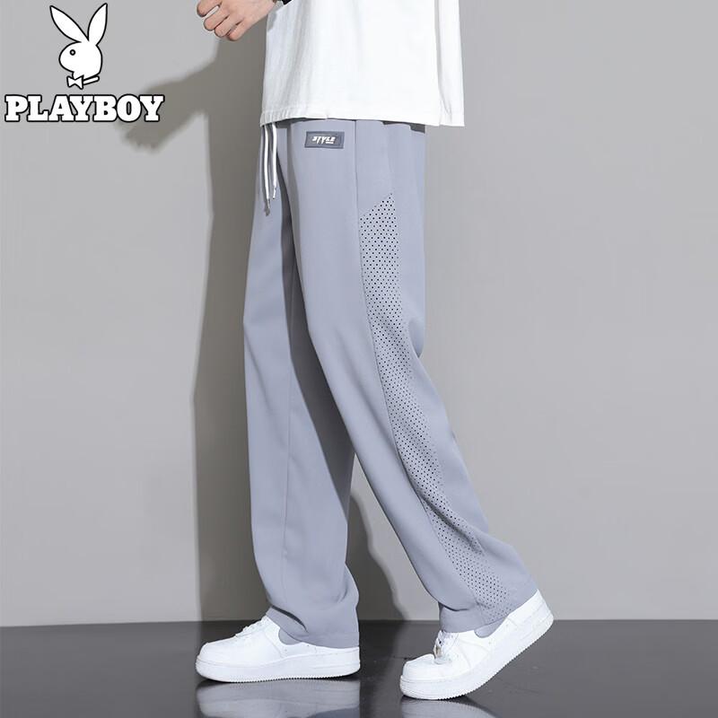 PLAYBOY Men s Ice Silk Straight Casual Long Pants XL