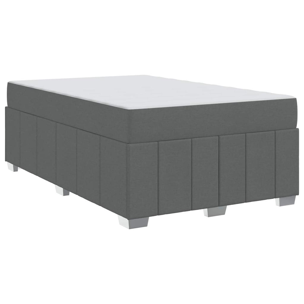 Box Spring Bed Frame with Mattress Dark Grey 120 x 200 cm Fabric