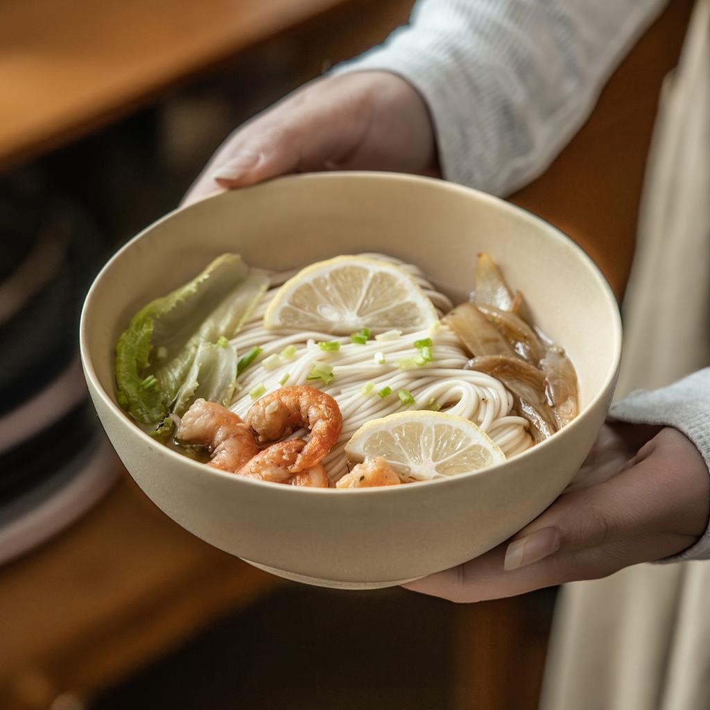 Japanese Ceramic Ramen Bowl Salad Bowl Matte Tableware Bowl Household Retro Round Vegetable Bowl Dessert Bowl