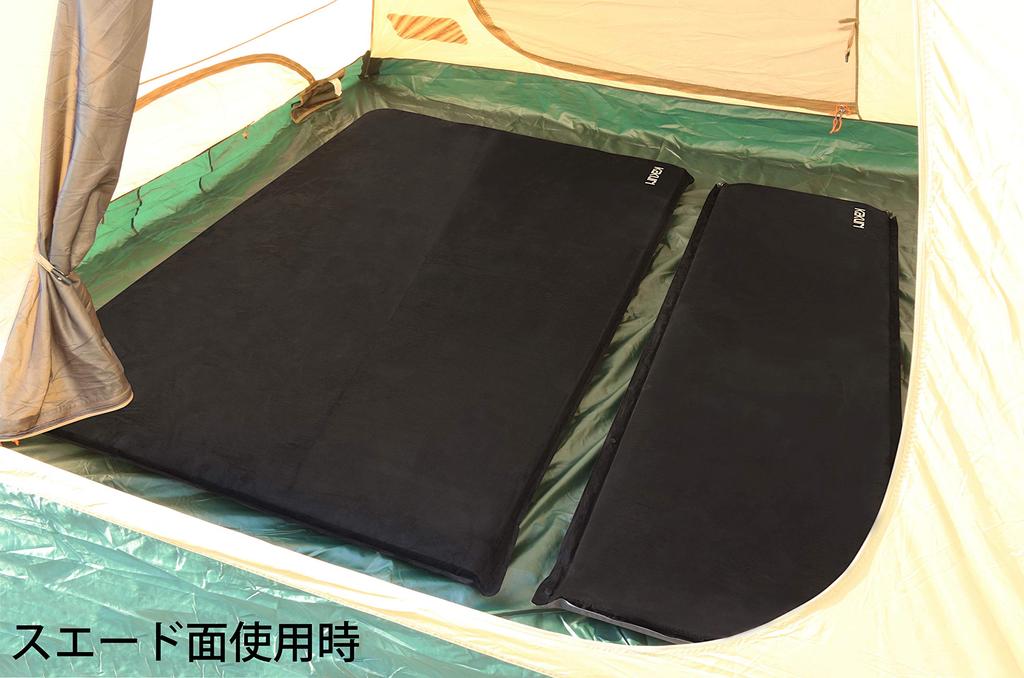 Kakuri Sangyo KAKURI Надувний килимок, Одинарний замшевий стиль, Товщина 7 см, Килимок для вулиці, Кемпінг, Сон в машині, Автоматичне надування, Компактний, Сірий з