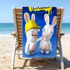 1pc Raving Rabbids Beach Towel with Custom Name, Beach/Swimming/Bath/Picnic/Camping Towel, Suitable for Seaside Beaches