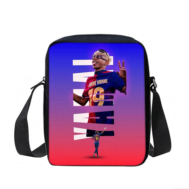 Voetbalster Schooltassen Telefoon Tas Boodschappentas L-Lamin Yamal Bedrukt Leren, Reizen Schouder Crossbody Tas Handtas Beste Cadeau